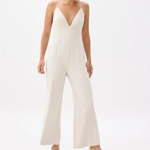 Love, Benito Elegant Cream Jumpsuit Minimalist Feminine Size 10 NWT